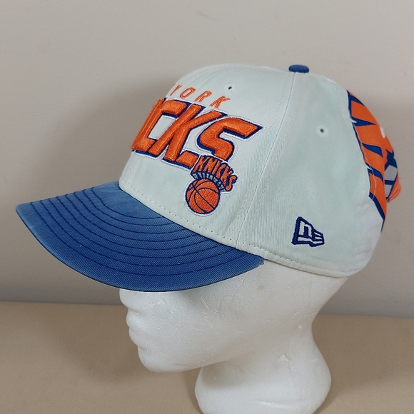 Vtg New York Knicks AJD Snapback Hat 90's Rare Large Logo Throwback Blue Tint - Picture 3 of 10
